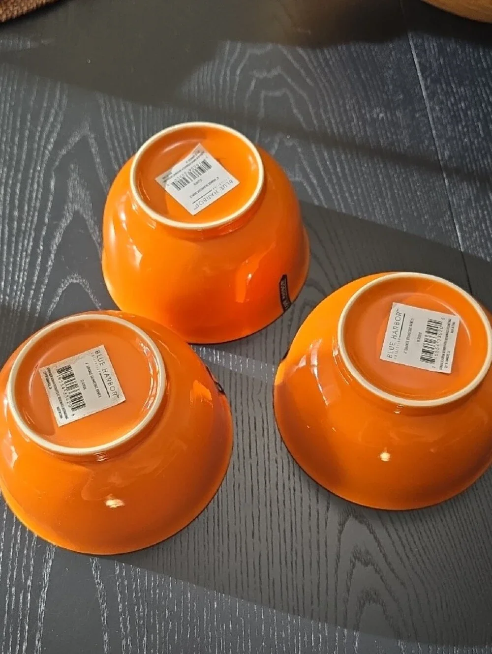 Hand-Painted Ceramic Dinner Bowls Set 3 - NIB